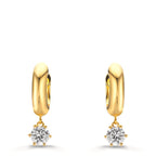Aro con bisagra Plata Circonita 2 piedras, 5 mm Amarillo Dorado