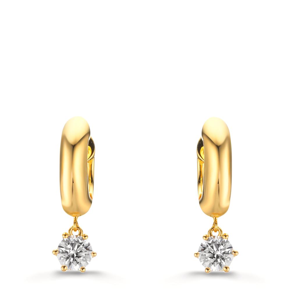 Aro con bisagra Plata Circonita 2 piedras, 5 mm Amarillo Dorado