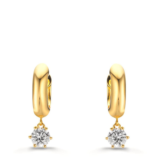 Aro con bisagra Plata Circonita 2 piedras, 5 mm Amarillo Dorado