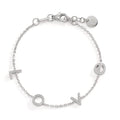 Pulsera Plata Circonita Rodio plateado 16-18 cm