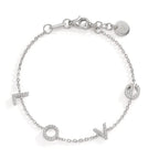 Pulsera Plata Circonita Rodio plateado 16-18 cm