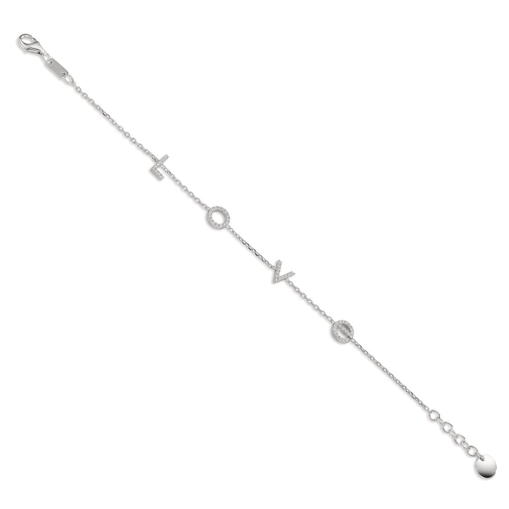 Pulsera Plata Circonita Rodio plateado 16-18 cm