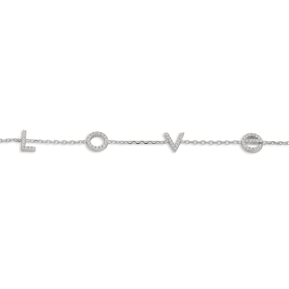 Pulsera Plata Circonita Rodio plateado 16-18 cm