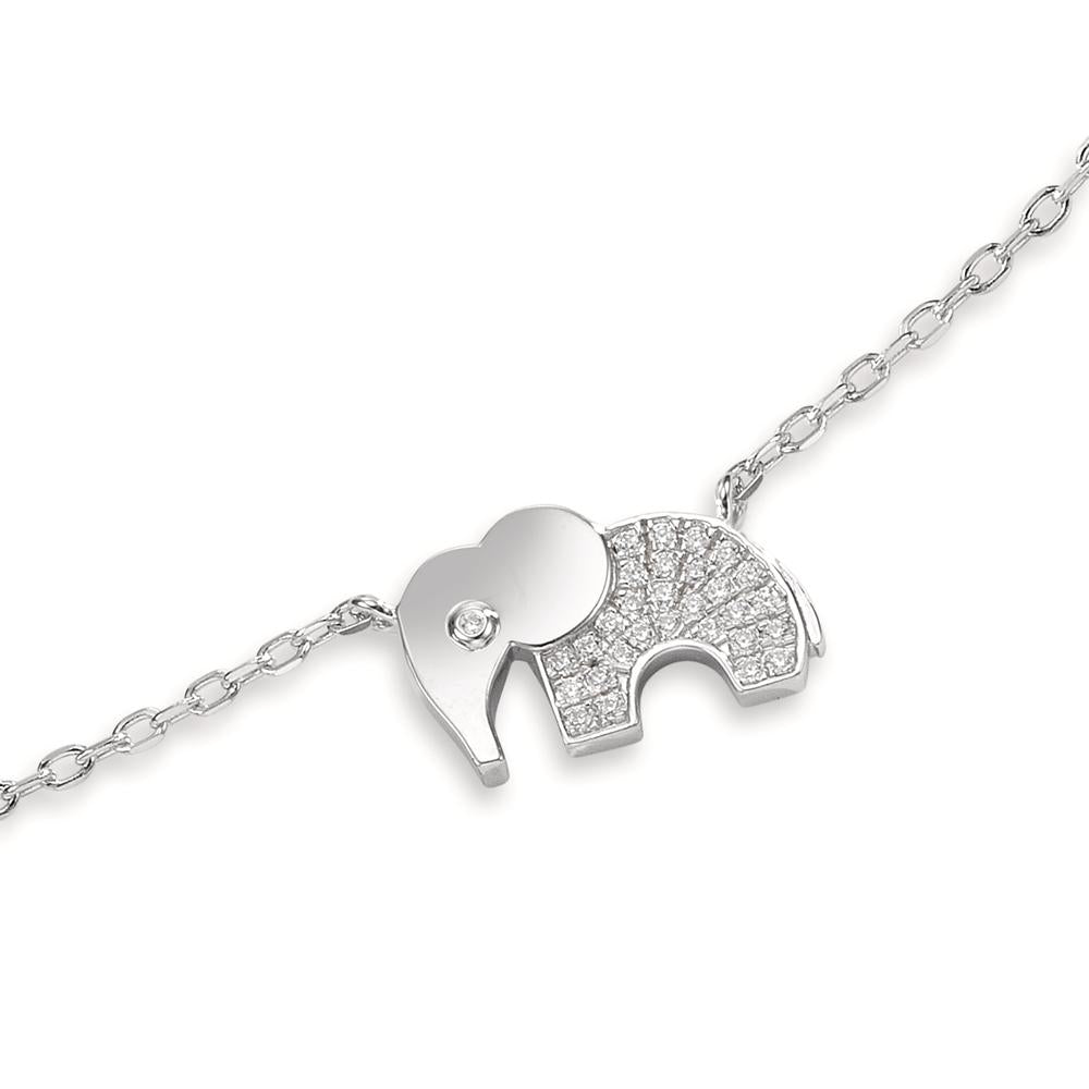 Pulsera Plata Circonita Rodio plateado Elefante