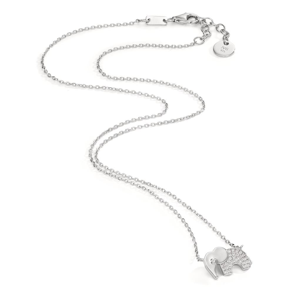 Collar Plata Circonita Rodio plateado Elefante 40-43 cm