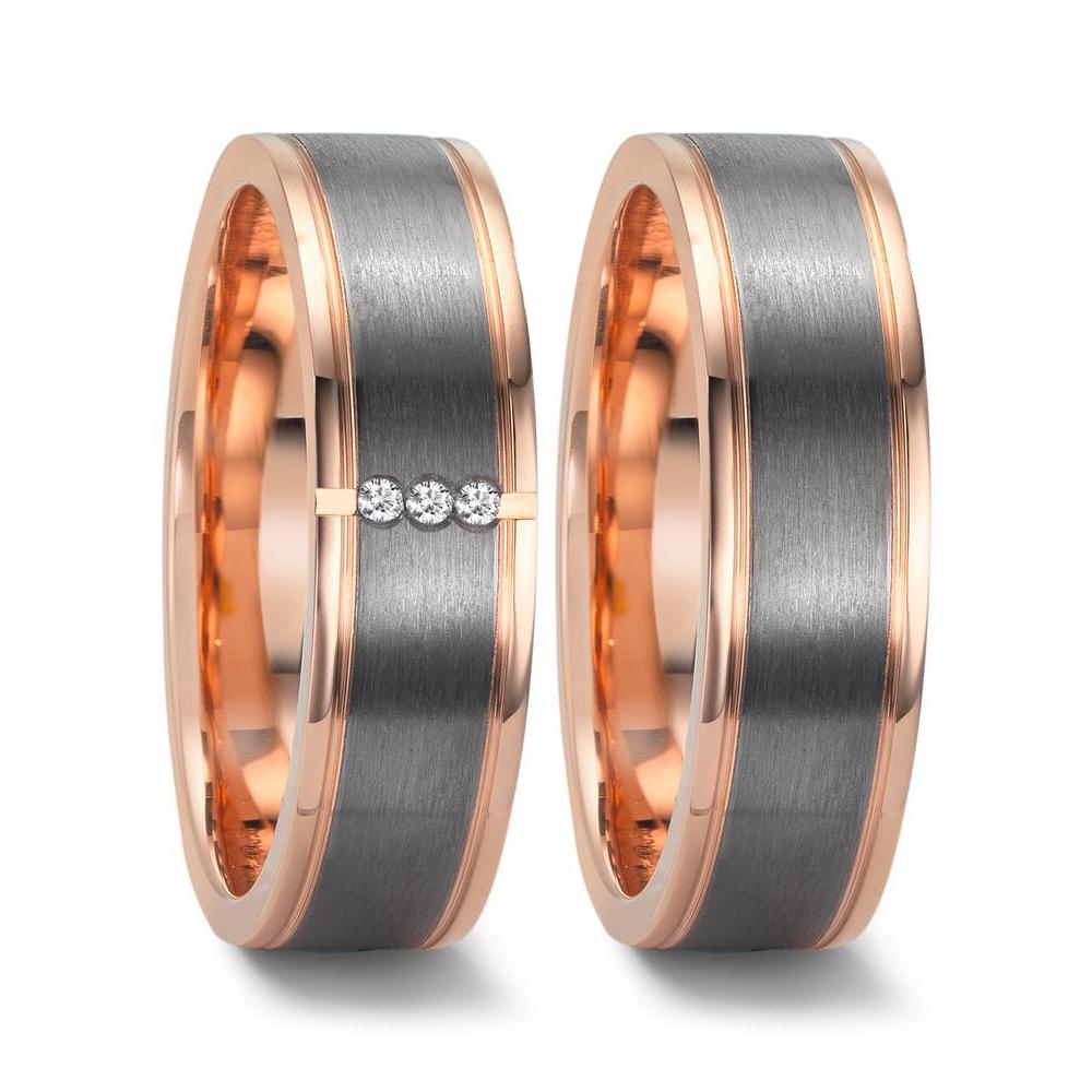 Anillo de pareja Oro rojo de 585/14 kt., 999 tantalio