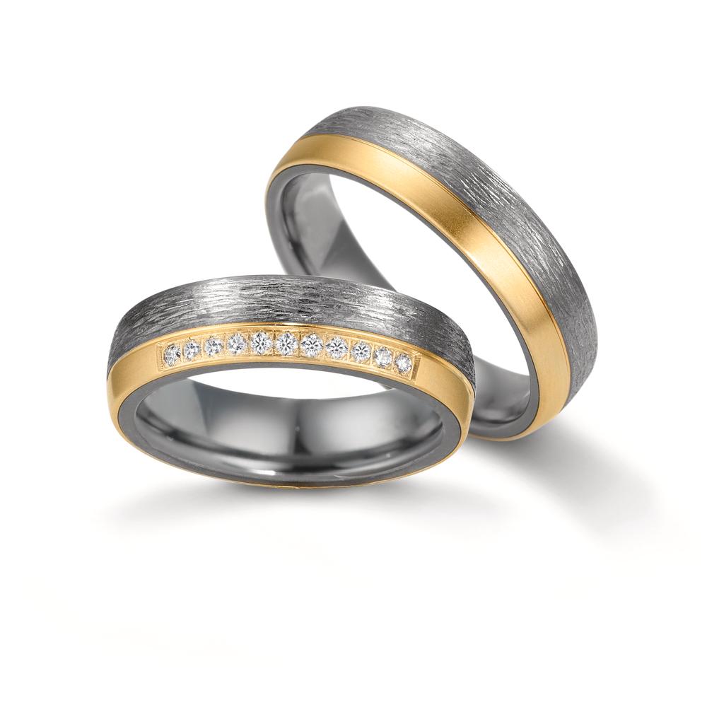 Anillo de pareja 999 tantalio, Oro amarillo de 585/14 kt.