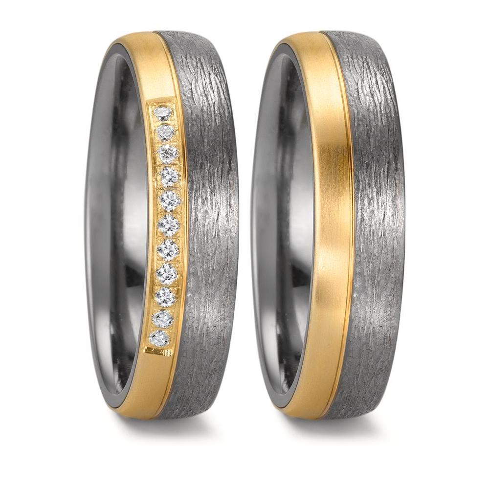 Anillo de pareja 999 tantalio, Oro amarillo de 585/14 kt.