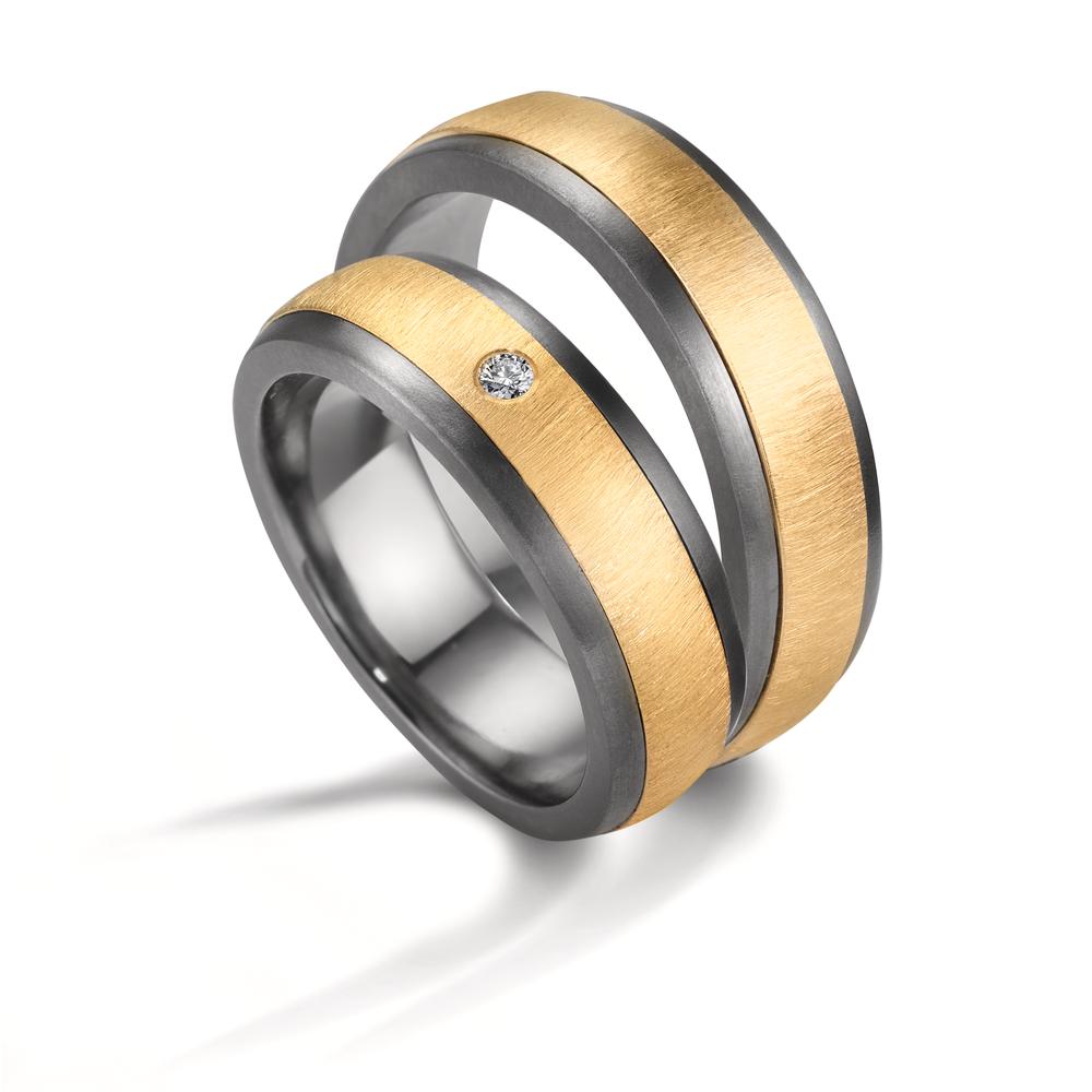 Anillo de pareja 999 tantalio, Oro amarillo de 585/14 kt.