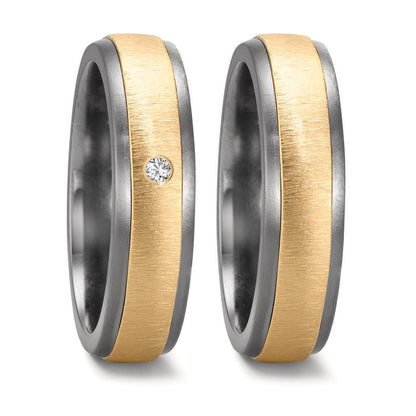 Anillo de pareja 999 tantalio, Oro amarillo de 585/14 kt.