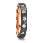 Anillo de pareja Carbón, Oro rojo de 585/14 kt. Diamante 0.25 ct, 5 piedras, w-si
