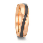 Anillo de pareja oro rosa de 585/14 kt, Carbón