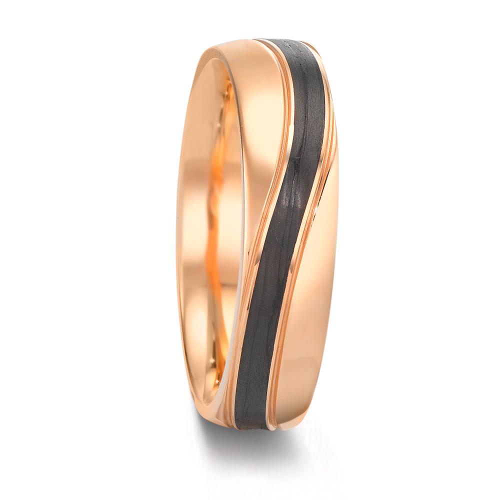 Anillo de pareja oro rosa de 585/14 kt, Carbón