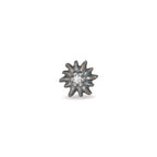 Pendientes 1ud Plata Circonita Patinado Edelweiss Ø7 mm