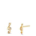 Pendientes Plata Circonita 2 piedras Amarillo Dorado clave