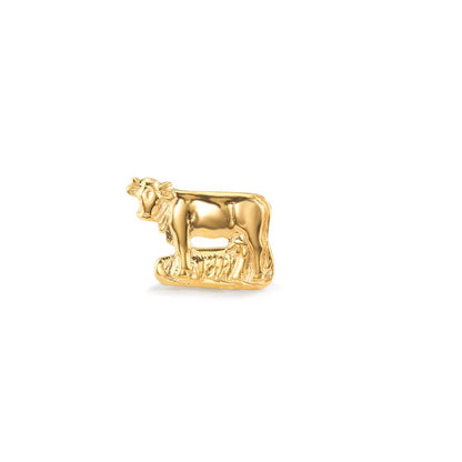 Pendientes 1ud Plata Amarillo Dorado Vaca