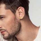 Pendientes 1ud Plata Amarillo Dorado Vaca