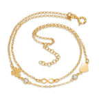 Tobilleras Plata Amarillo Dorado 23-26 cm