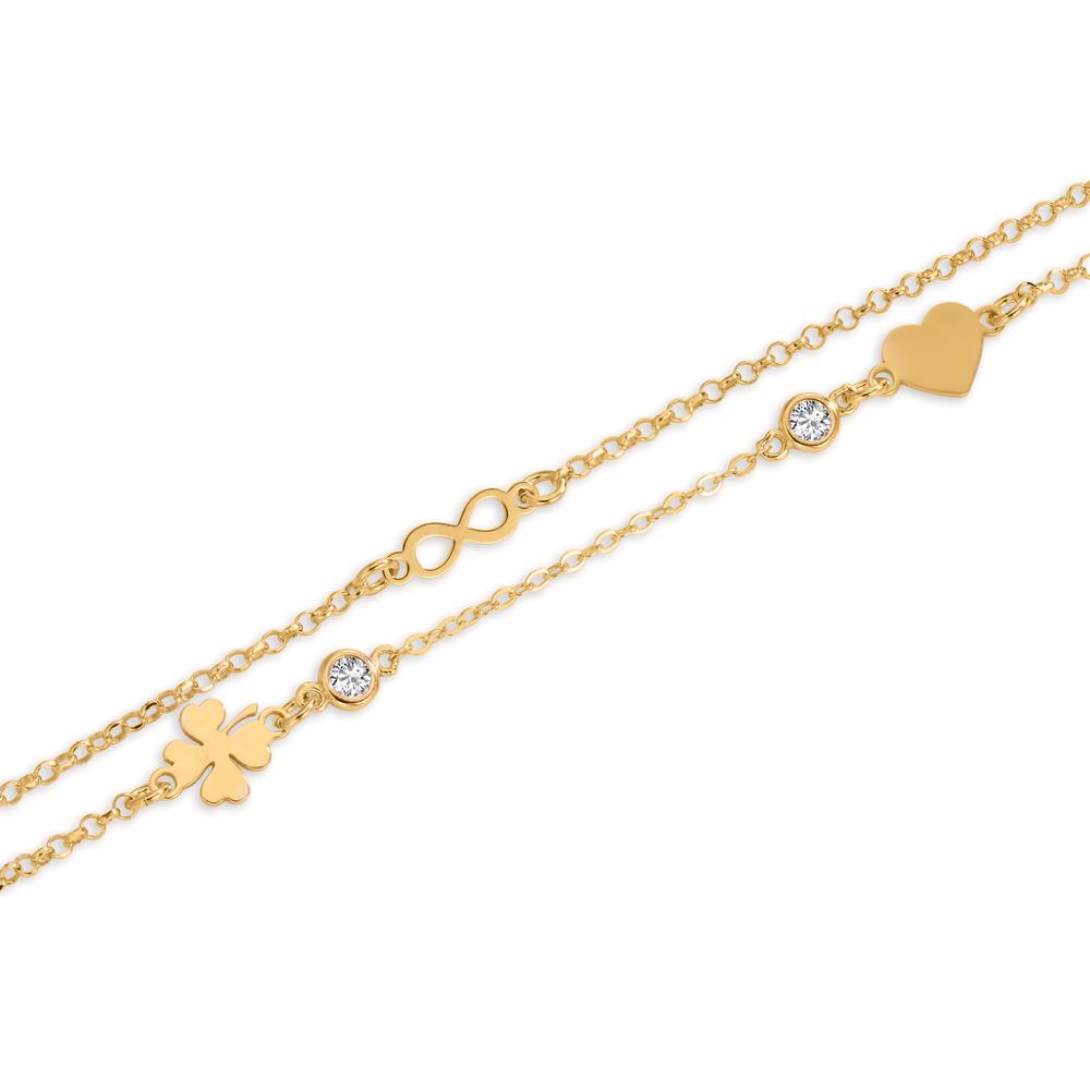 Tobilleras Plata Amarillo Dorado 23-26 cm