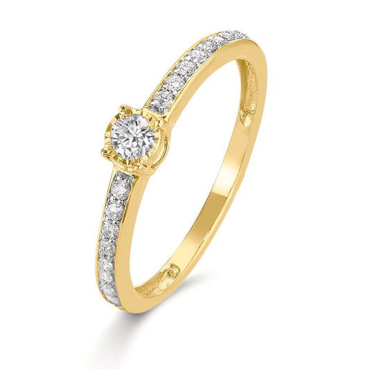 Anillo solitario Oro amarillo de 375/9K Diamante 0.20 ct, 19 piedras, w-si