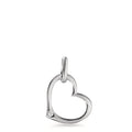 Colgante Oro blanco de 375/9 quilates Diamante 0.01 ct, w-pi1 Corazón Ø9 mm
