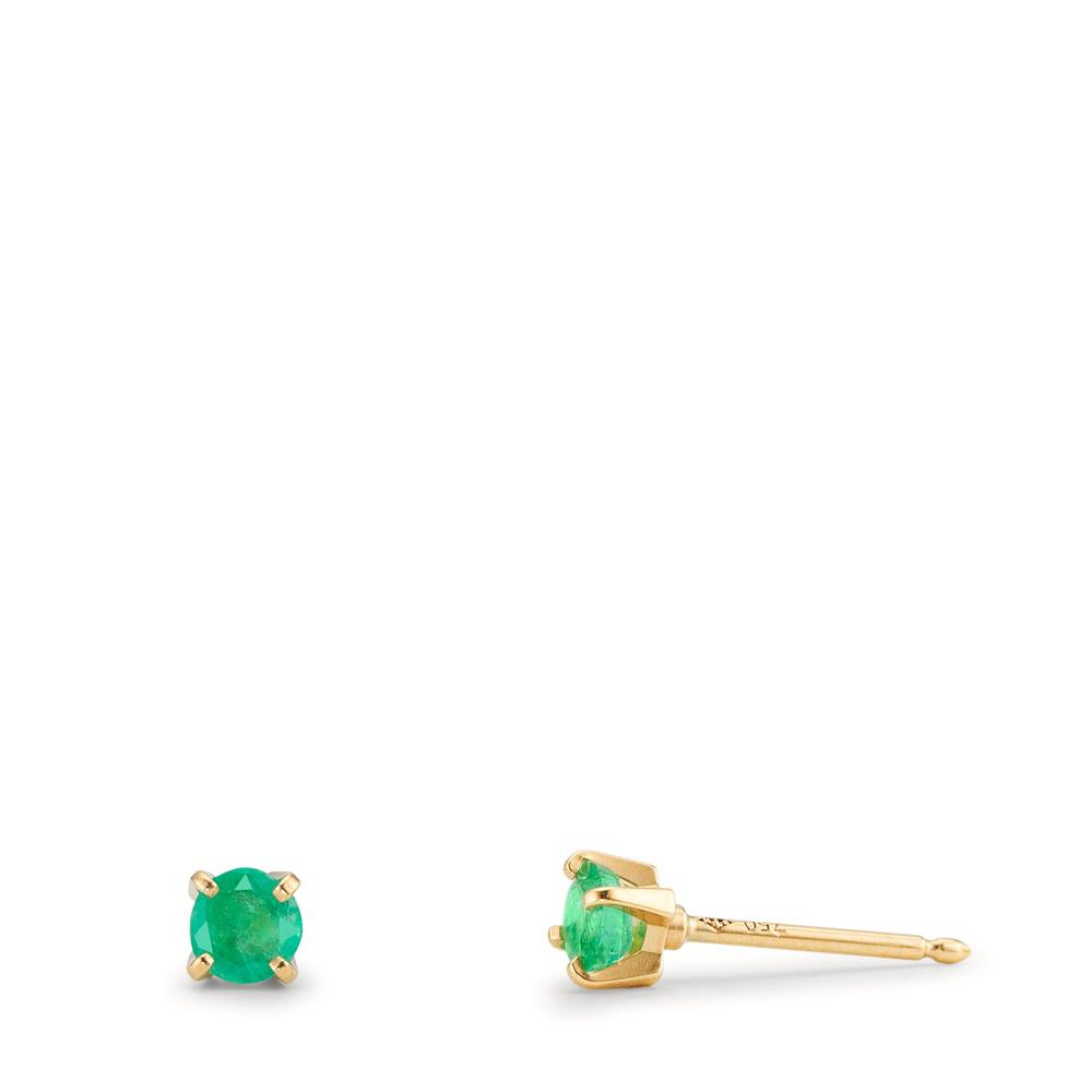 Pendientes 750/oro amarillo de 18 quilates Esmeralda 2 piedras Ø3 mm