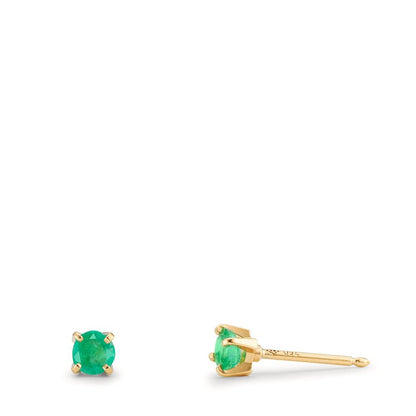 Pendientes 750/oro amarillo de 18 quilates Esmeralda 2 piedras Ø3 mm