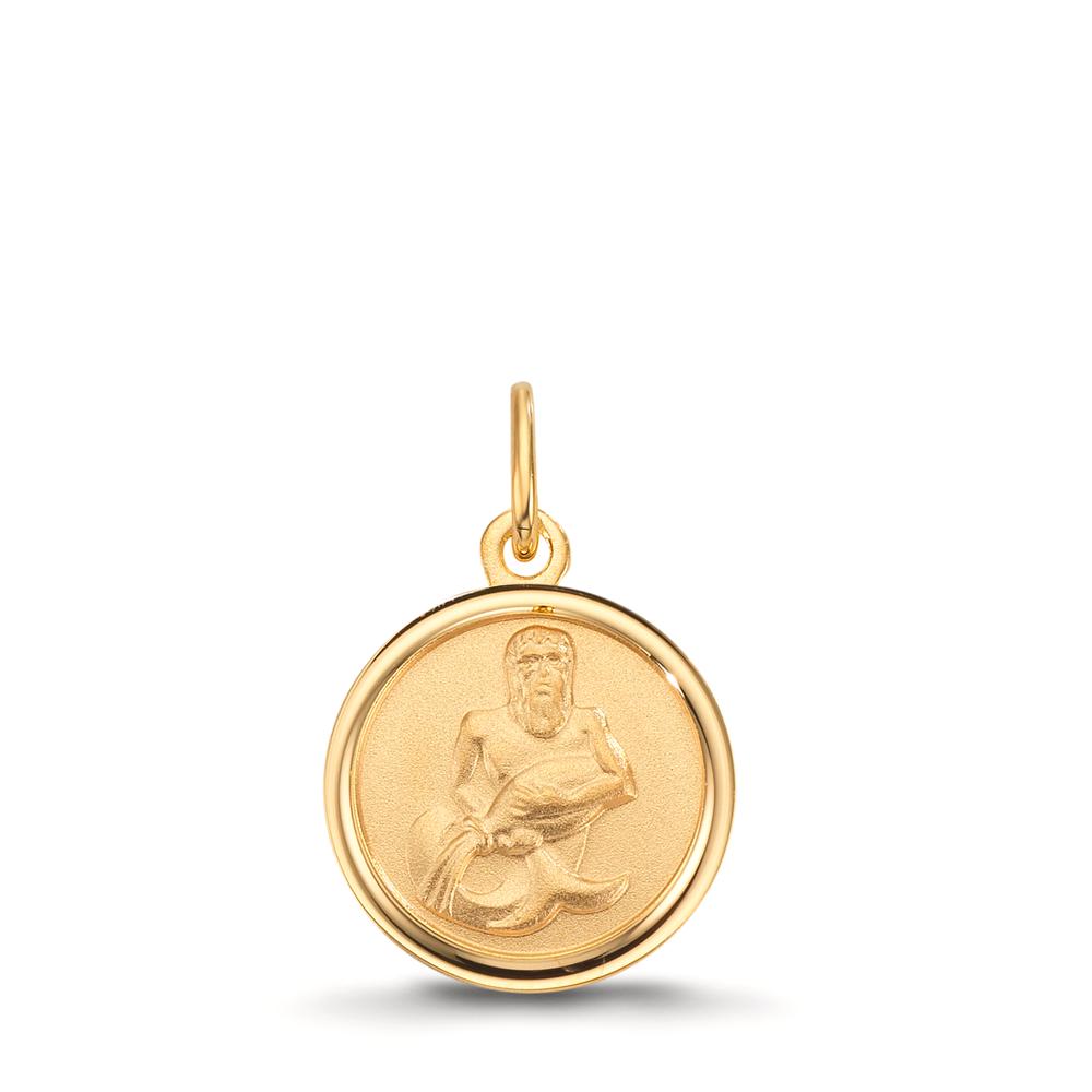 Colgante grabado Oro amarillo de 375/9K Signo Acuario Ø12 mm