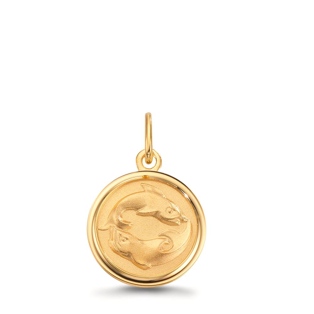 Colgante grabado Oro amarillo de 375/9K Signo peces Ø12 mm
