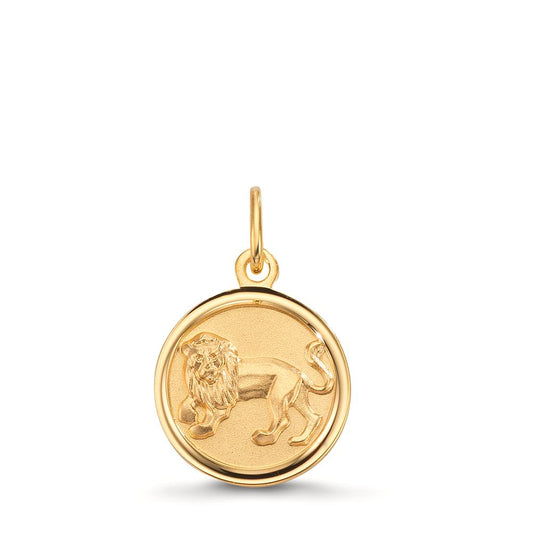 Colgante grabado Oro amarillo de 375/9K Signo leo Ø12 mm