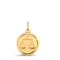 Colgante grabado Oro amarillo de 375/9K Signo libra Ø12 mm