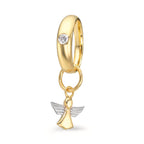 Anillo de bautizo Oro amarillo de 375/9K Circonita Bicolor Ángel guardian Ø11 mm