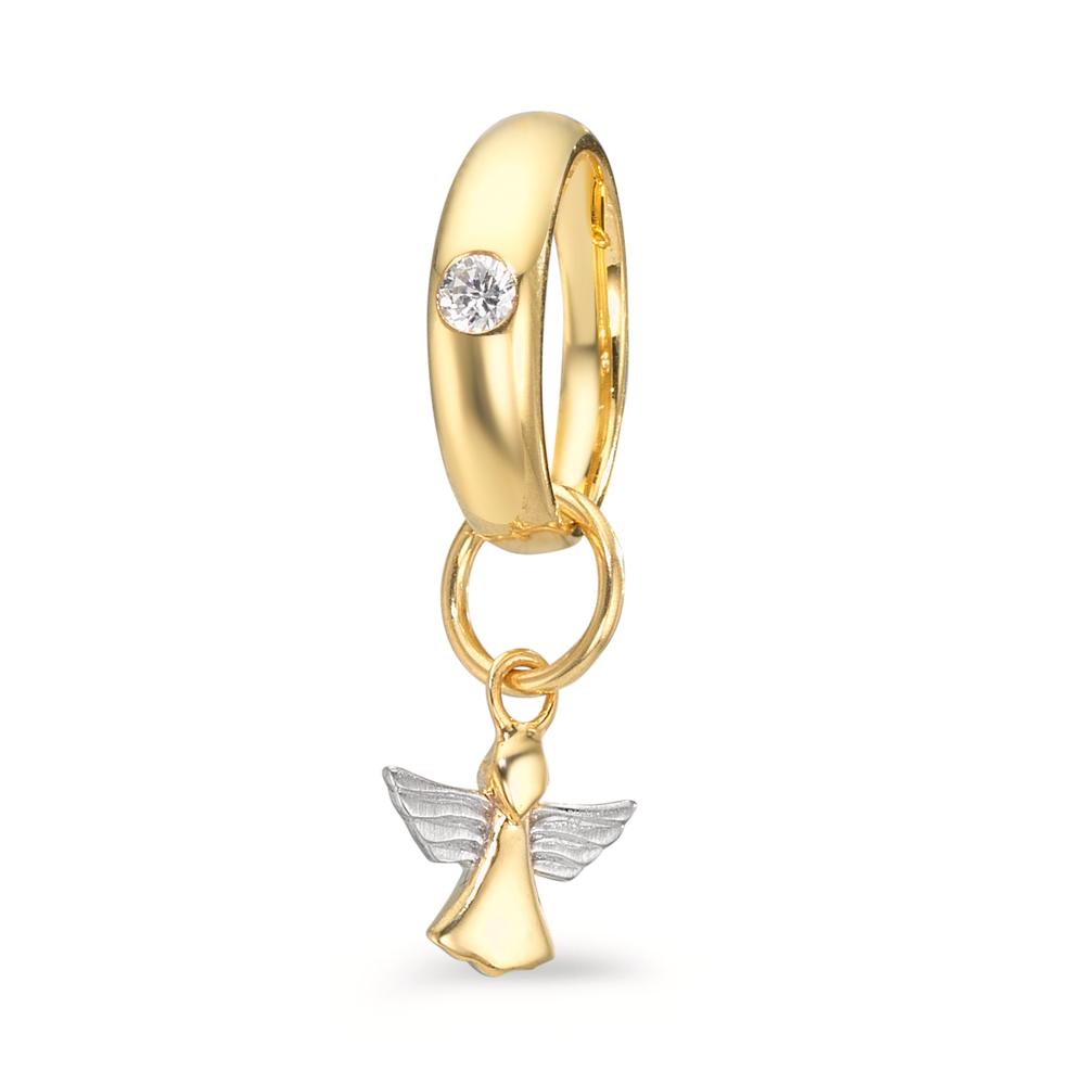 Anillo de bautizo Oro amarillo de 375/9K Circonita Bicolor Ángel guardian Ø11 mm