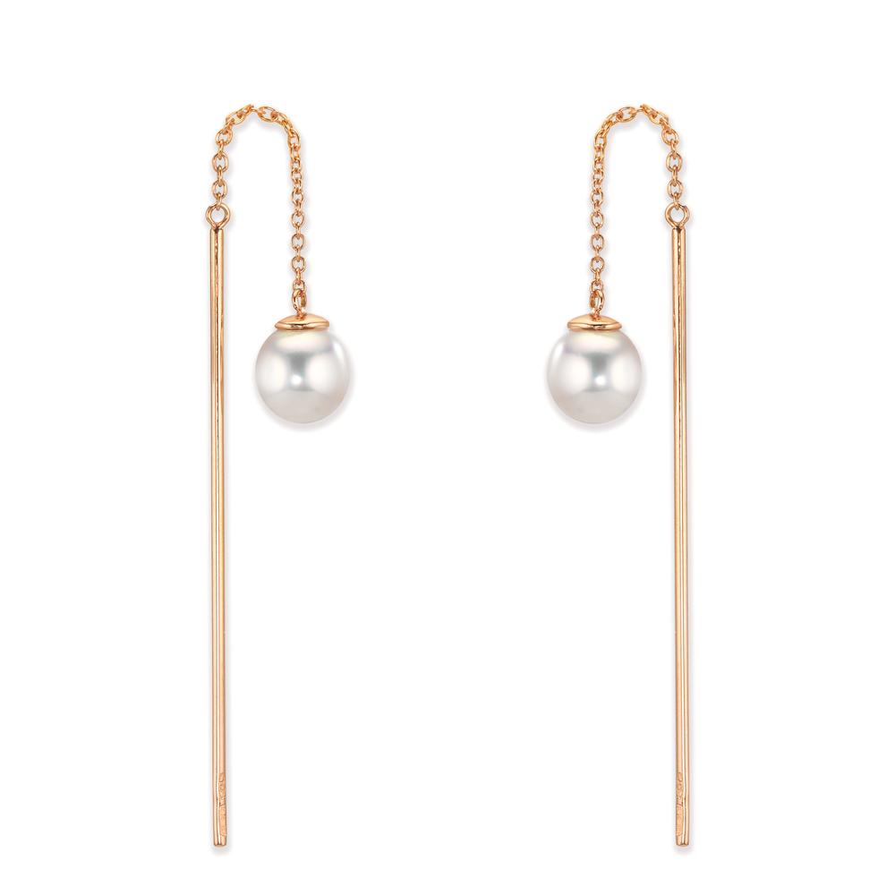 Aretes 750/oro rojo de 18 quilates Perlas akoya, 2 Perlas 6-6.5 mm