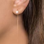 Aretes 750/oro rojo de 18 quilates Perlas akoya, 2 Perlas 6-6.5 mm