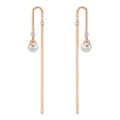 Aretes 750/oro rojo de 18 quilates Diamante 0.06 ct, 3 piedras, tw-si Perlas akoya, 2 Perlas, 4.5 mm