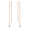 Aretes 750/oro rojo de 18 quilates Diamante 0.06 ct, 2 piedras, tw-si Perlas akoya, 2 Perlas, 4.5 mm