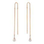 Aretes 750/oro rojo de 18 quilates Diamante 0.06 ct, 2 piedras, tw-si Perlas akoya, 2 Perlas, 4.5 mm