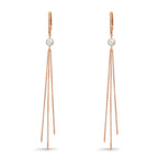 Aro con bisagra 750/oro rojo de 18 quilates Diamante 0.09 ct, 22 piedras, tw-si Perla cultivada de agua dulce, 2 Perlas