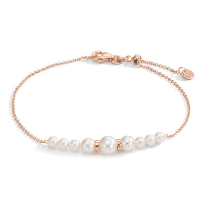 Pulsera 750/oro rojo de 18 quilates Perla cultivada de agua dulce, 9 Perlas 15-18 cm