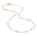Collar 750/oro rojo de 18 quilates Perla cultivada de agua dulce, 23 Perlas 3-5 mm 41.5-44 cm
