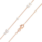 Collar 750/oro rojo de 18 quilates Perla cultivada de agua dulce, 23 Perlas 3-5 mm 41.5-44 cm