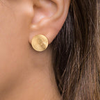 Pendientes Plata Amarillo Dorado Ø22 mm