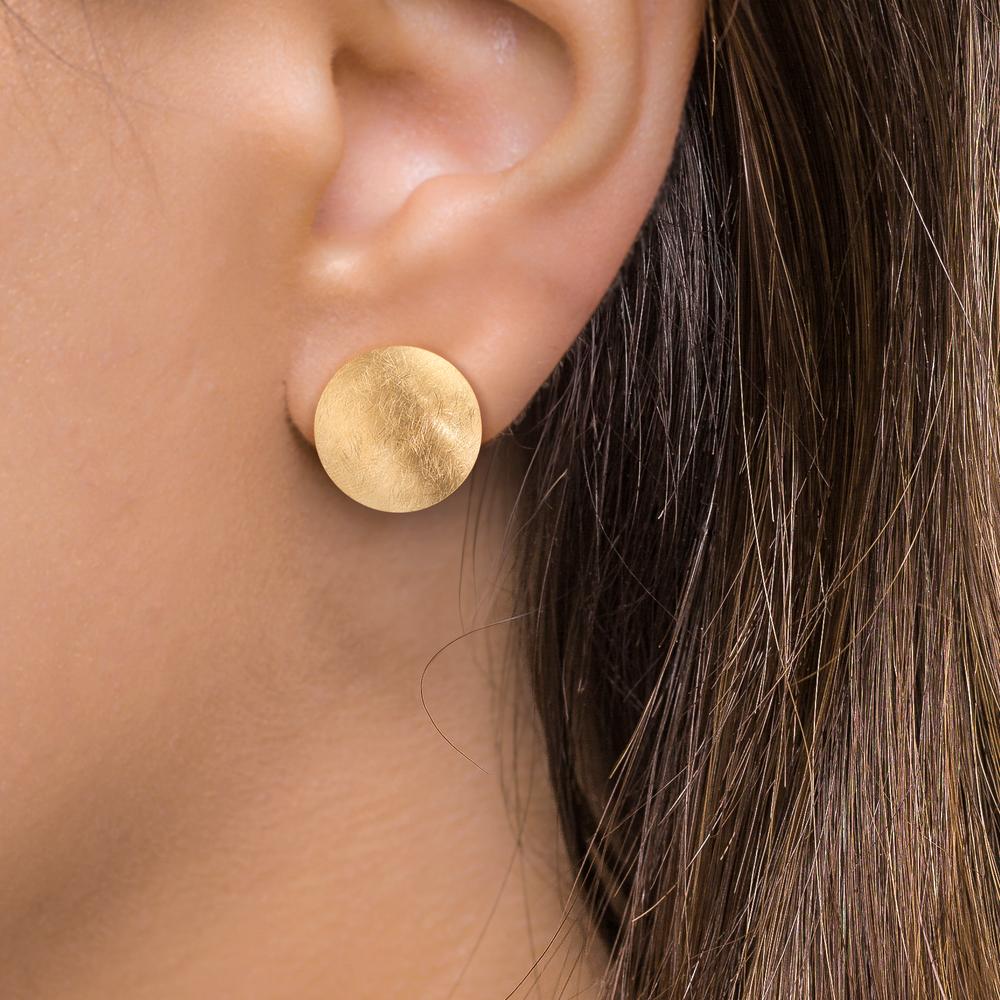 Pendientes Plata Amarillo Dorado Ø22 mm