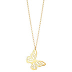 Collar Plata Amarillo Dorado Mariposa 40-44 cm