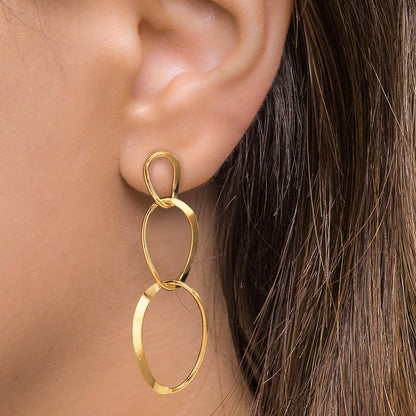 Pendientes Plata Amarillo Dorado