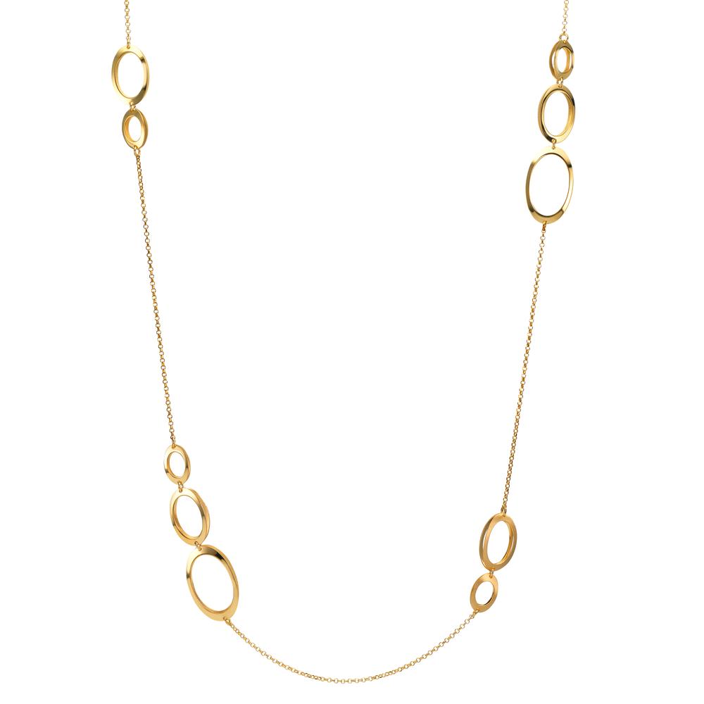 Collar Plata Amarillo Dorado 90 cm