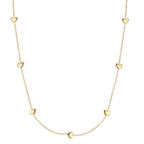 Collar Plata Amarillo Dorado Corazón 40-44 cm
