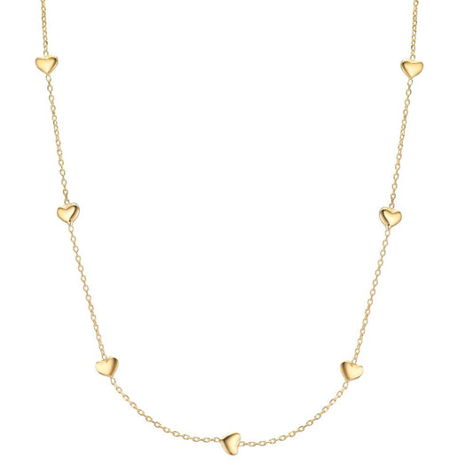 Collar Plata Amarillo Dorado Corazón 40-44 cm