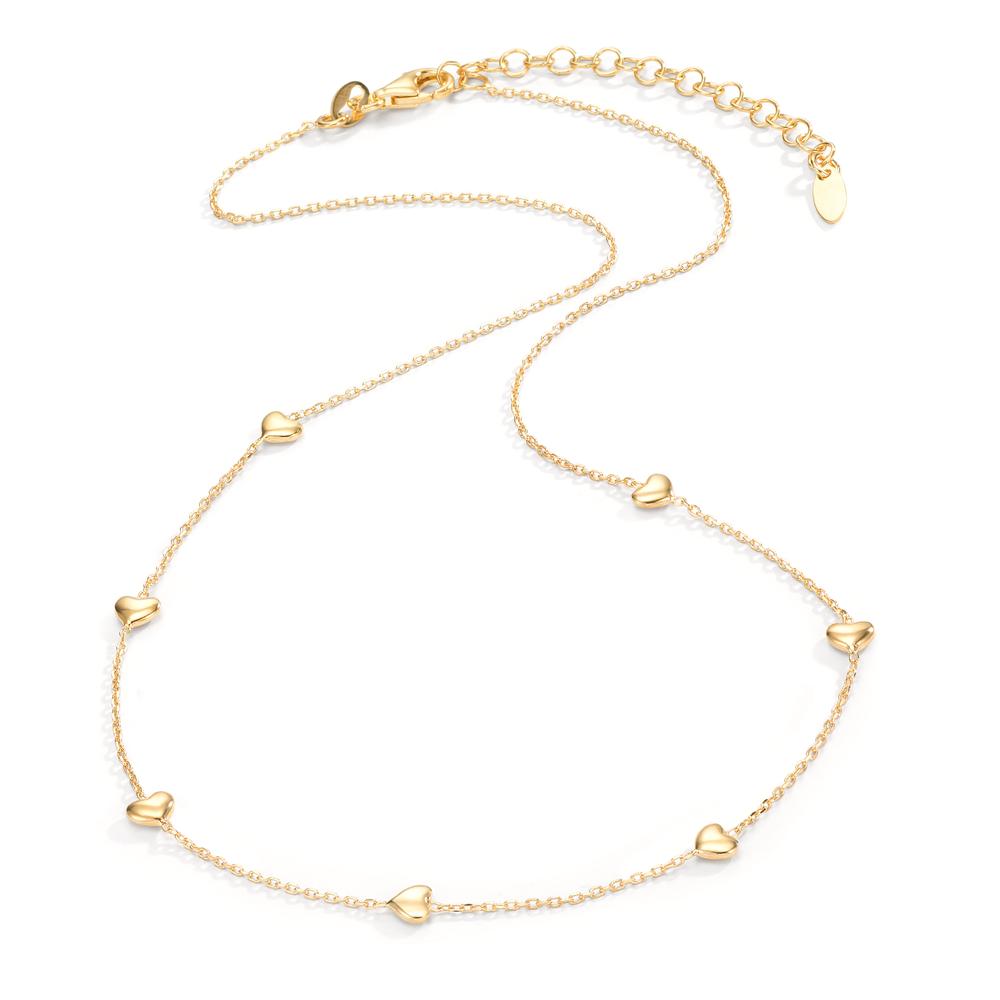 Collar Plata Amarillo Dorado Corazón 40-44 cm